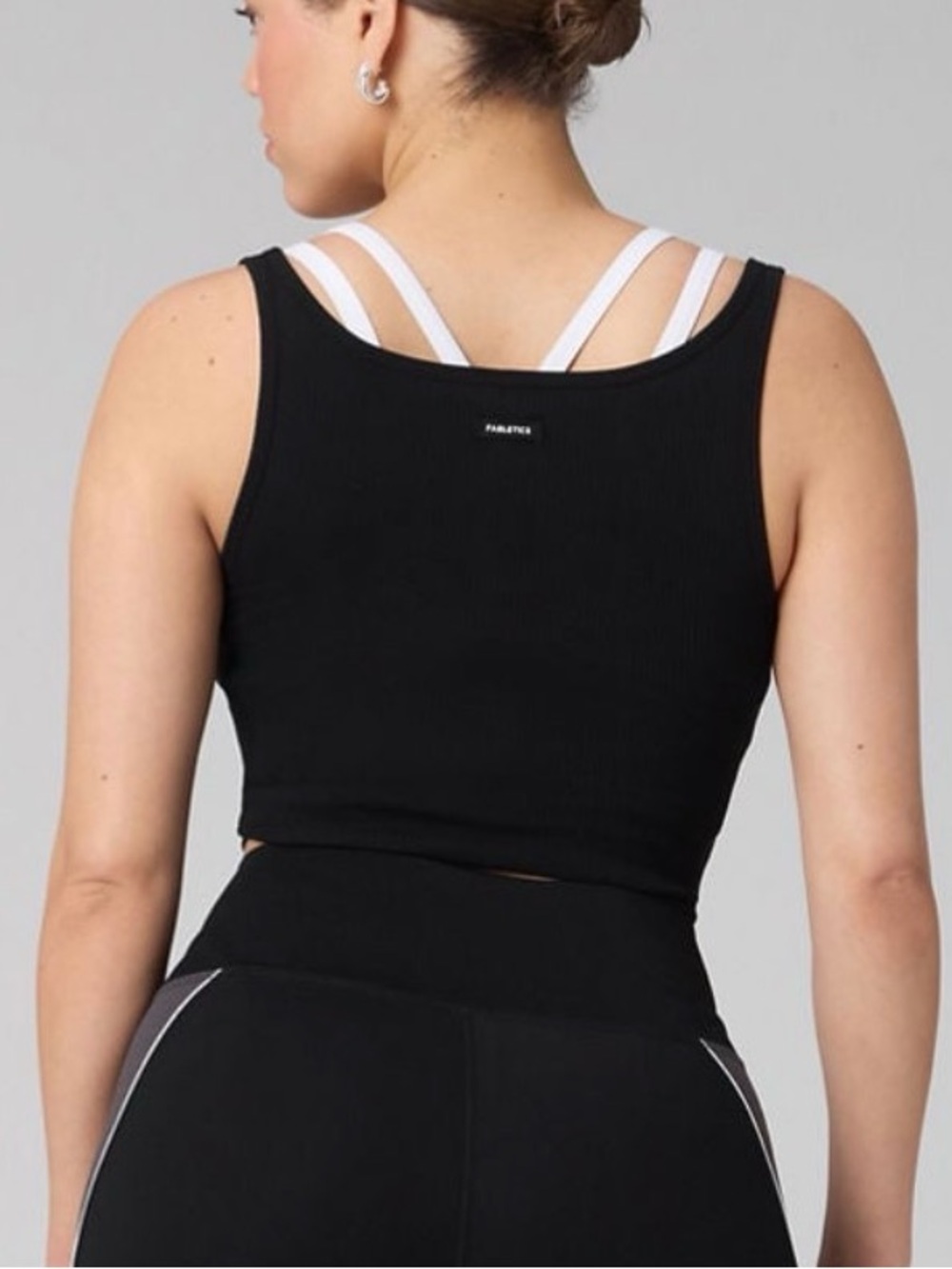 Modal Rib Cropped Tank Black - Picture 2 of 3